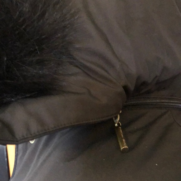 Dana Buchman Down Blk Coat Foxtrim Nwot  REDUCED! - Picture 3 of 10